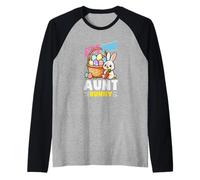 I'm The Aunt Bunny Egg Hunting Familia Matching Easter Camiseta Manga Raglan