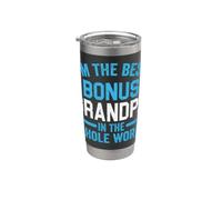 I'm the Best Bonus Grandpa - Fathers Day Funny Step-Grandpa Vaso térmico de acero inoxidable de doble pared