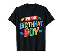 Im The Birthday Boy Building Bricks Decoración de fiesta familiar Camiseta
