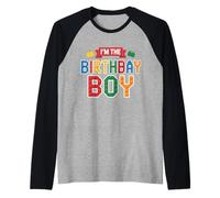 Im The Birthday Boy Building Bricks Decoración de fiesta familiar Camiseta Manga Raglan