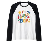 Im The Birthday Boy Building Bricks Decoración de fiesta familiar Camiseta Manga Raglan