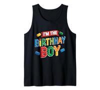 Im The Birthday Boy Building Bricks Decoración de fiesta familiar Camiseta sin Mangas