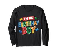 Im The Birthday Boy Building Bricks Decoración de fiesta familiar Manga Larga