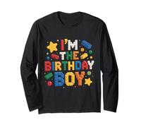 Im The Birthday Boy Building Bricks Decoración de fiesta familiar Manga Larga
