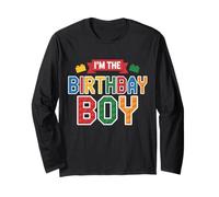Im The Birthday Boy Building Bricks Decoración de fiesta familiar Manga Larga