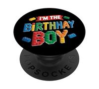 Im The Birthday Boy Building Bricks Decoración de fiesta familiar PopSockets PopGrip Adhesivo