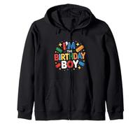 Im The Birthday Boy Building Bricks Decoración de fiesta familiar Sudadera con Capucha