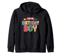 Im The Birthday Boy Building Bricks Decoración de fiesta familiar Sudadera con Capucha