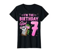 I'm The Birthday Girl 7 Years Old Cute Koala 7th Birthday Camiseta