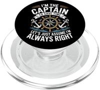 I'm The Captain Assume I'm Always Right Funny Sailing PopSockets PopGrip para MagSafe