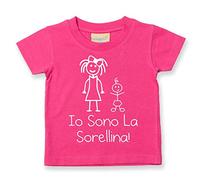 I'm The HERMANA PEQUEÑA Camiseta Italiano Io Sono La Sorellina Bebé Niño Niños Disponible en Tallas 0-6 meses to 14-15 AÑOS VARIOS COLORES DISPONIBLES - Rosa, 18-24 Months