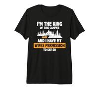 I'm The King of This Camper Camping Hiking Adventure Nature Camiseta Premium