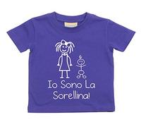 I'm The Little Sister Camiseta Italiano Io Sono La Sorellina bebé niño pequeño infantil Disponible en Tallas 0-6 meses to 14-15 Years VARIOS COLORES DISPONIBLES - Morado, 7-8 Years