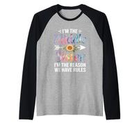 I'm The Middle Sister I'm The Reason We Have Rules Funny Camiseta Manga Raglan