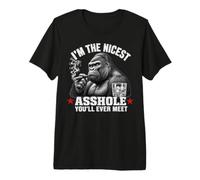 I'm The Nicest Asshole You'Ll Ever Meet Monkey Camiseta Premium