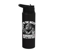 I'm The Nicest Asshole You'll Ever Meet Monkey Stainless Steel Insulated Water Bottle