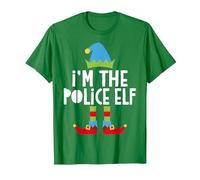 I'm The Police Elf - Camiseta de Elfo navideño a Juego Camiseta, Hombre, Verde Kelly, L