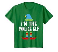 I'm The Police Elf - Camiseta de Elfo navideño a Juego Camiseta, Niños, Verde Kelly, 10 años