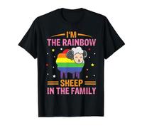 I'm The Rainbow Sheep In The Family Gay Lesbianas LGBT Camiseta gráfica económica, Hombre, Negro, S