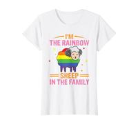 I'm The Rainbow Sheep In The Family Gay Lesbianas LGBT Camiseta gráfica económica, Mujer, Blanco, L