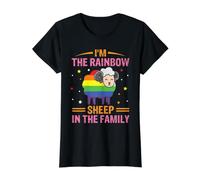 I'm The Rainbow Sheep In The Family Gay Lesbianas LGBT Camiseta gráfica económica, Mujer, Negro, XS