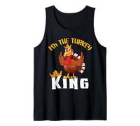 I'm The Turkey King Thanksgiving Thankful For Family Camiseta sin Mangas