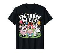 I'm Three EIEIO Farm Animal Cumpleaños 3er Cumpleaños Niño Camiseta