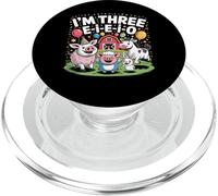 I'm Three EIEIO Farm Animal Cumpleaños 3er Cumpleaños Niño PopSockets PopGrip para MagSafe