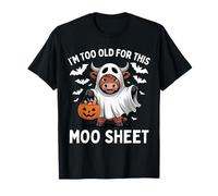 IM Too Viejo para Esta Hoja MOO Halloween Vaca Fantasma Camiseta