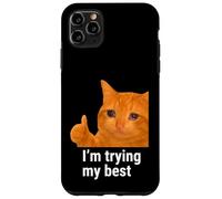 I'm Trying My Best Funny Crying Cat Meme Weird Cat Face Meme Carcasa para iPhone 11 Pro MAX