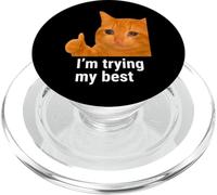 I'm Trying My Best Funny Crying Cat Meme Weird Cat Face Meme PopSockets PopGrip para MagSafe