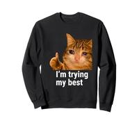 I'm Trying My Best Funny Crying Cat Meme Weird Cat Face Meme Sudadera