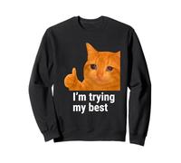 I'm Trying My Best Funny Crying Cat Meme Weird Cat Face Meme Sudadera