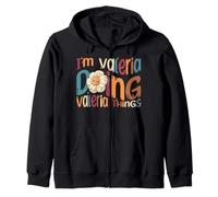 I'm Valeria Doing Valeria Things, Funny Groovy Retro Valeria Sudadera con Capucha