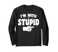 I'm with Stupid T-Shirt Funny Sarcastic Arrow Pointing Right Manga Larga
