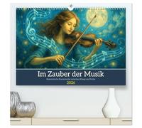 Im Zauber der Musik - Romantische Kunstwerke zwischen Klang und Farbe (hochwertiger Premium Wandkalender 2026 DIN A2 quer), Kunstdruck in Hochglanz: Musik als stille Poesie in Bildern.