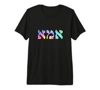 Ima Jewish Mom Pretty Tie Dye Letras hebreas Camiseta Premium