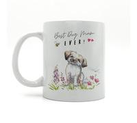 Image Industry Best Dog Mum Lhasa Apso Taza de cerámica sentada - Regalo para ella - Taza de café - Amantes del café - Dog Mum