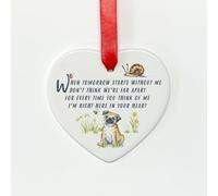 Image Industry Corazón de cerámica con texto en inglés "Pug When Tomorrow Starts", regalo conmemorativo, decoración colgante