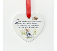 Image Industry Fox Terrier When Tomorrow Starts Corazón de cerámica - Memorial de perro - Regalo conmemorativo - Decoración colgante