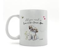 Image Industry Love and a Lhasa Apso - Taza de cerámica blanca para amantes de los perros
