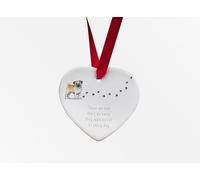 Image Industry Pug Walk Beside Us - Corazón de cerámica para perro, regalo conmemorativo, decoración colgante
