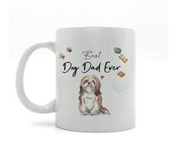 Image Industry Taza de cerámica Best Dog Dad Lhasa Apso - Regalo para él - Taza de café - Amantes del café - Dog Dad