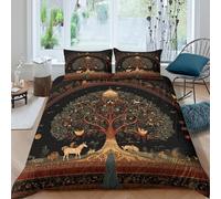 Image of The Árbol de la Vida in Indian Culture Juego De Cama, 3D Impresión, Funda De Edredón, Y Fundas De Almohada 3 Unidades Microfibra para Niños Y Adultos Double（200x200cm）