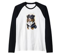Imagen artística de Perro Aussie Dog Lover Majestic Camiseta Manga Raglan