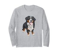 Imagen artística del Retrato del Perro de montaña de Berna Manga Larga