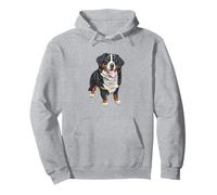 Imagen artística del Retrato del Perro de montaña de Berna Sudadera con Capucha
