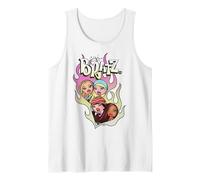 Imagen de ángel con Logo Degradado en Forma de corazón y Fuego de Bratz Group Camiseta sin Mangas, Hombre, Blanco, L