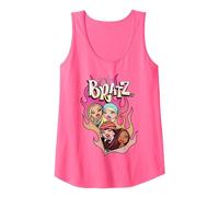 Imagen de ángel con Logo Degradado en Forma de corazón y Fuego de Bratz Group Camiseta sin Mangas, Mujer, Rosado Neón, M
