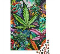 Imagen de Arte Hoja de Cannabis 1000 Piezas Puzzle para Adultos Familia Relajación Decoración Regalo 70x50cm/1000pcs